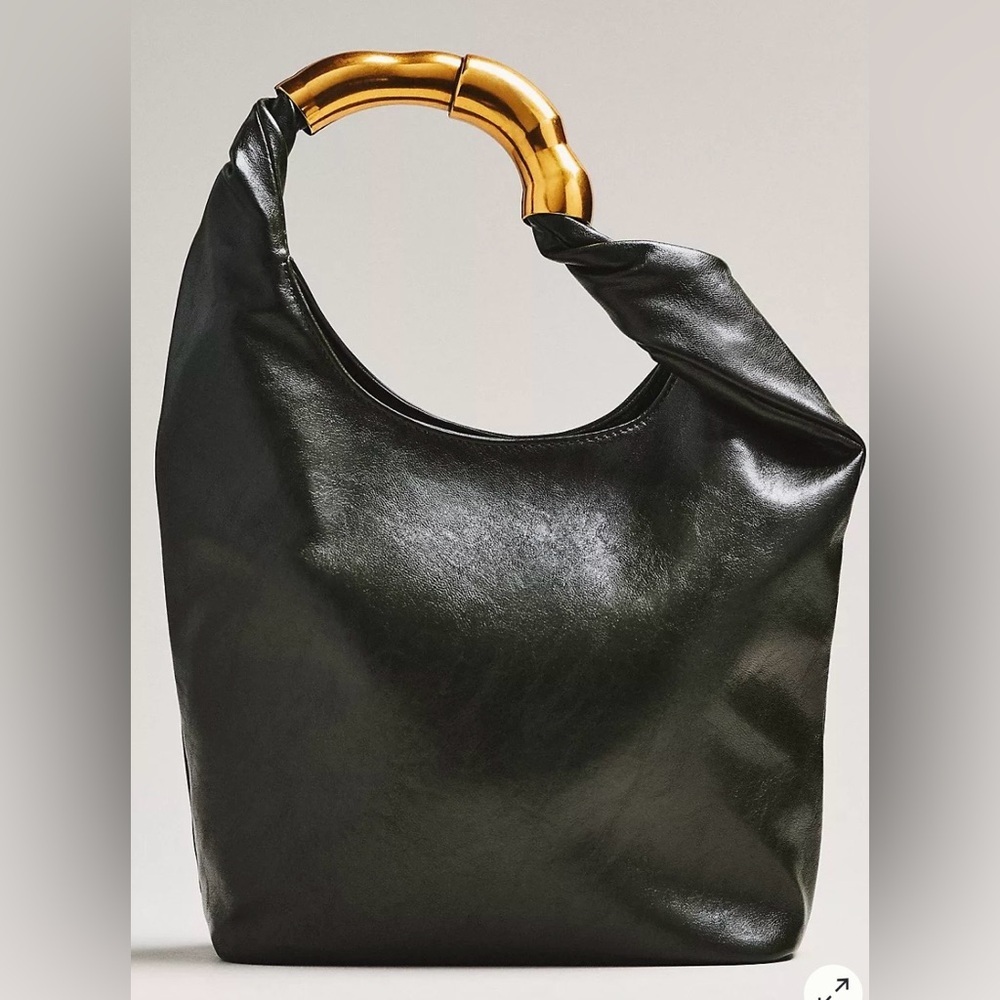 Anthropologie Vegan Leather Gilded Shoulder Bag - Picture 2 of 4
